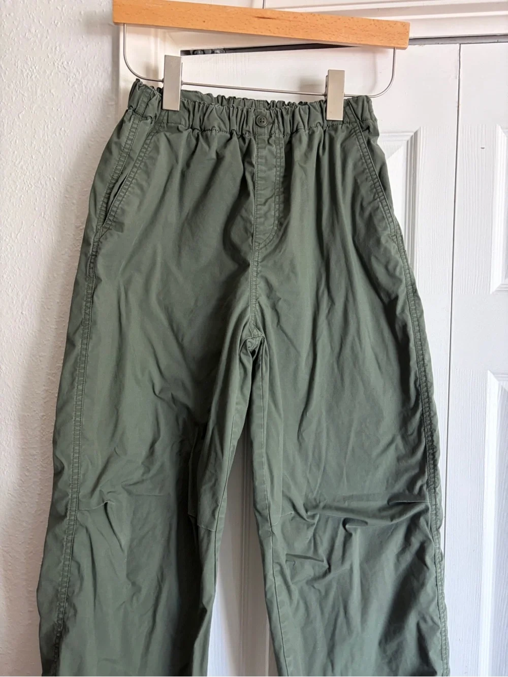 UNIQLO kids Olive Green Elastic-Waist Fleeced Lined Cargo Pants
